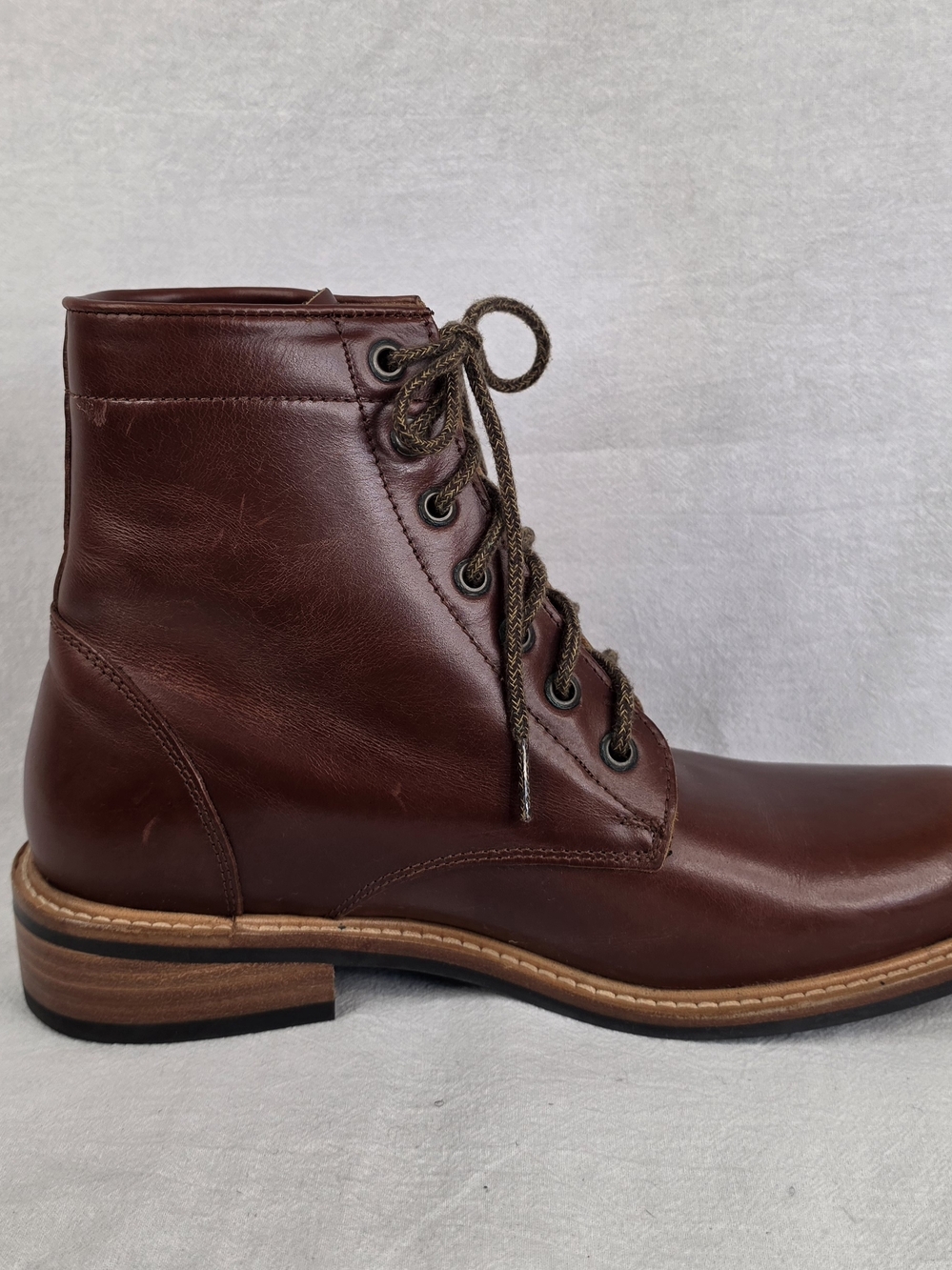 Nisolo Andres Everyday Boots Brandy Brown Leather Lace Up Mens 9 - Picture 11 of 13